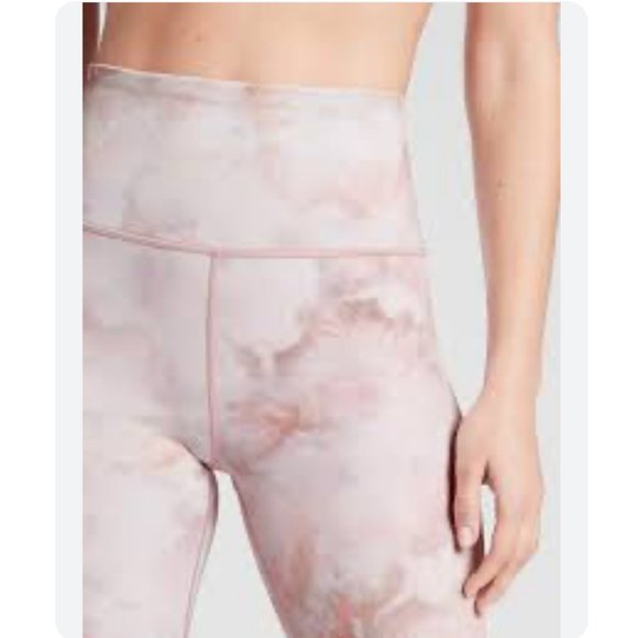 Athleta Elation Snow Dye 7/8 Tight Womens M Pink Snow Dye Legging High Rise - Picture 4 of 11